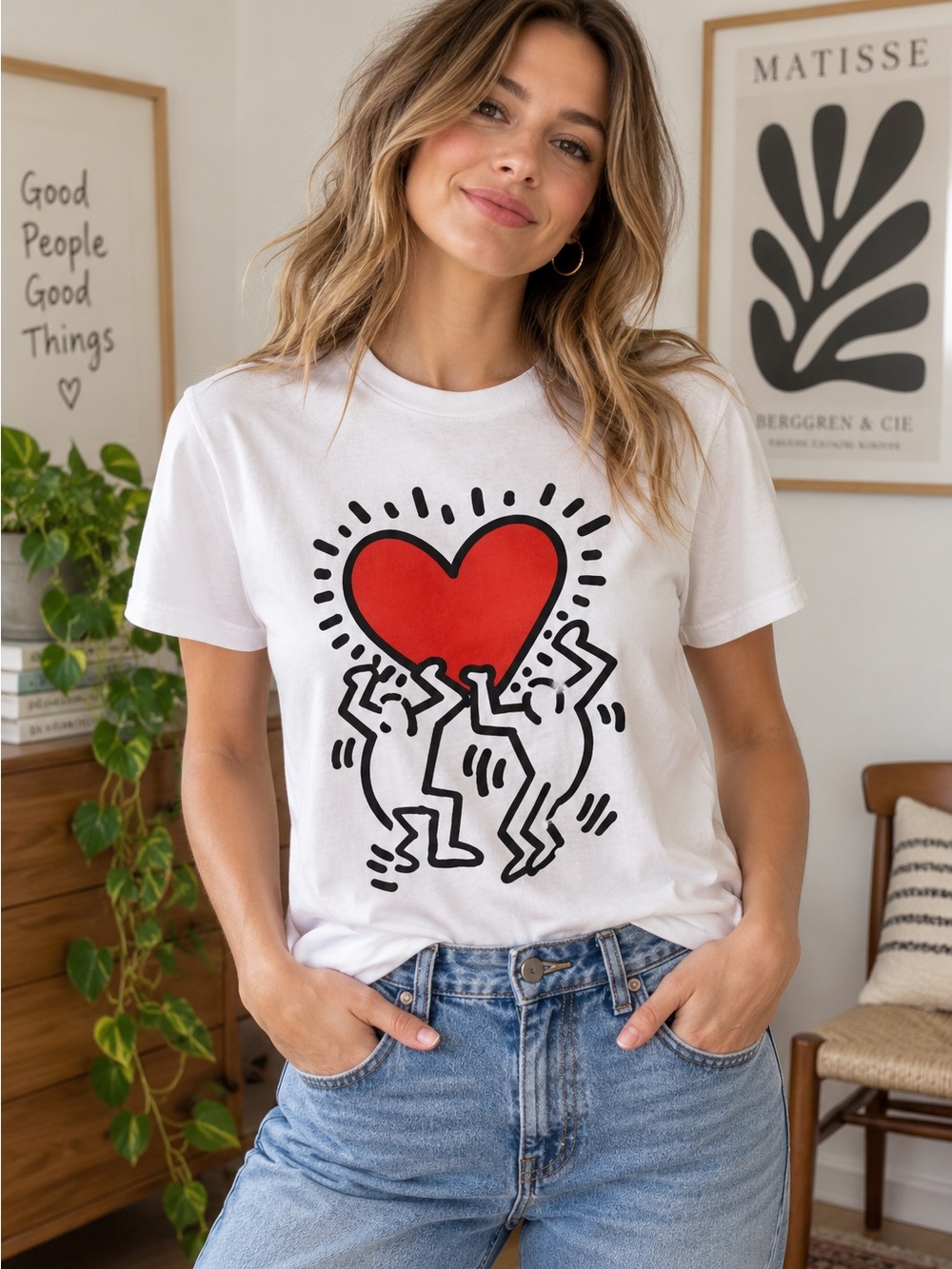 NWT Keith Haring Ripple Junction Heart T-Shirt Size Medium